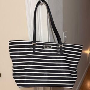 Authentic Kate Spade ♠️ Hayden Black and White Striped Tote